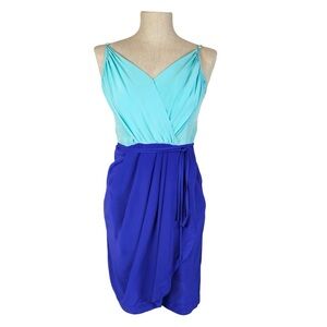 Yumi Kim Jayne Tulip Mini Dress 100% Silk Blue XS